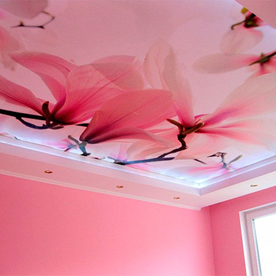 натяжные потолки С цветами в Бишкеке